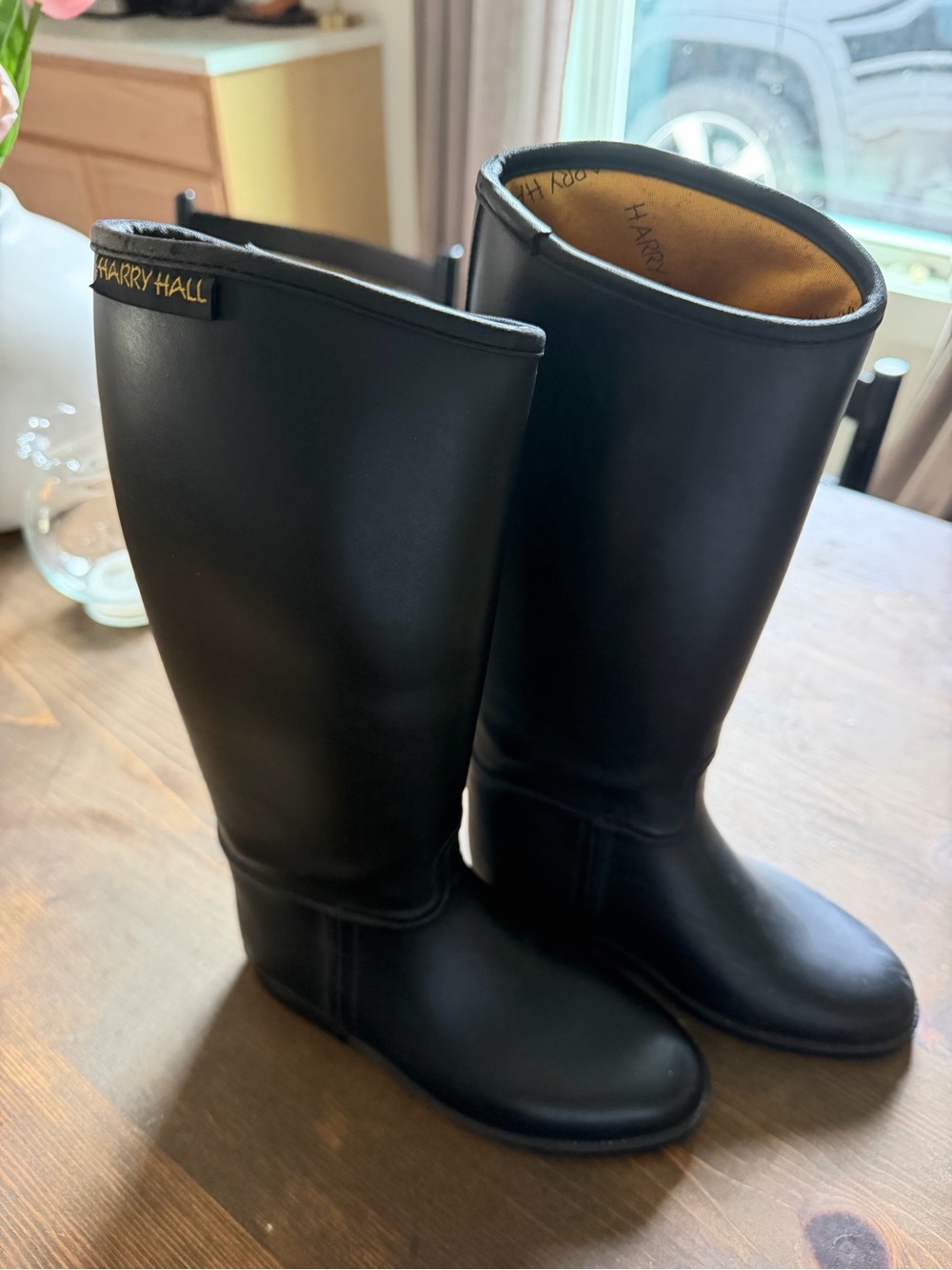 Black Leather Tall Riding Boots
